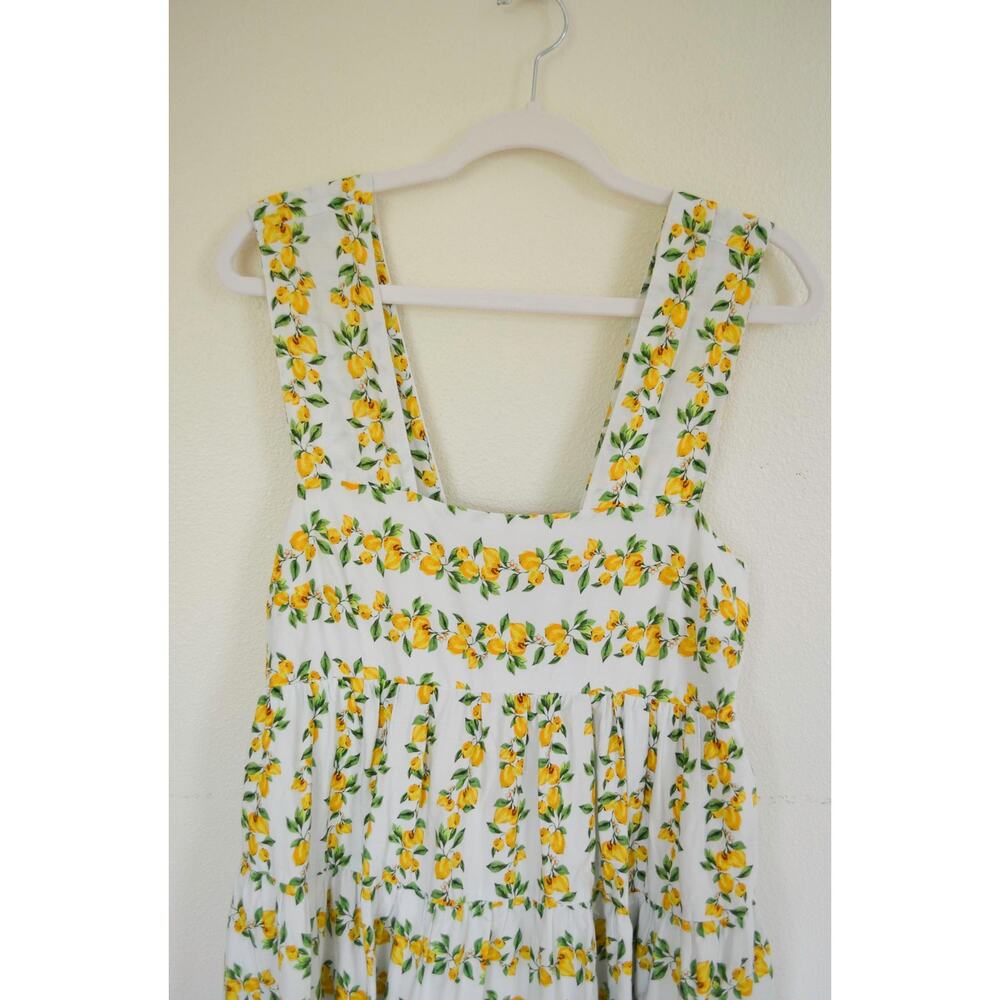 Anthropologie Yellow Floral Cotton Midi Dress - Picture 4 of 6